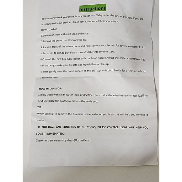 Lot Of 2 Gaibest Self Adhesive Strapless Backless Invisible Bra Sz D Beige Black - Picture 7 of 9